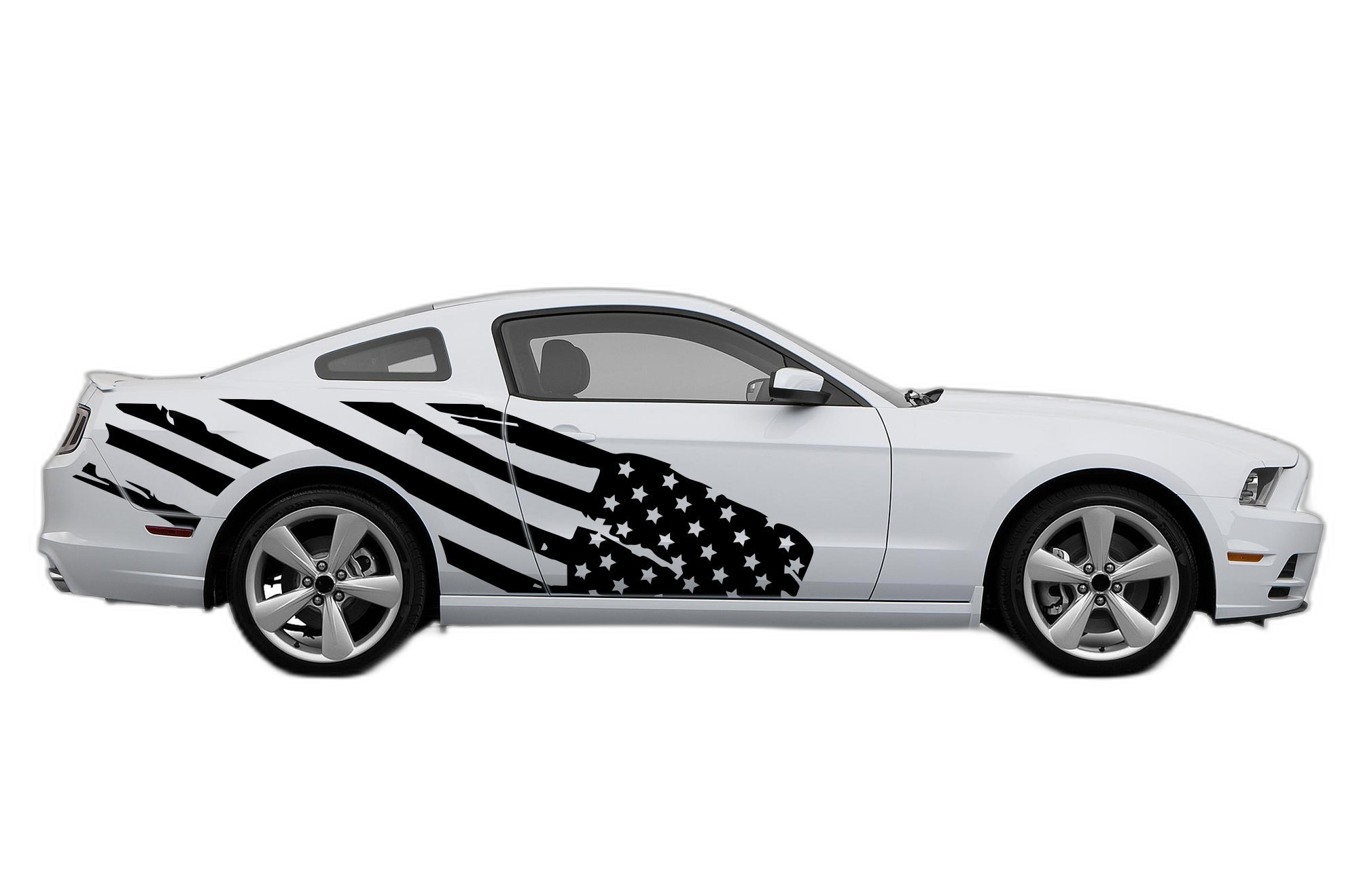 Flag USA side graphics, stickers decals compatible with Ford Mustang 2010-2014
