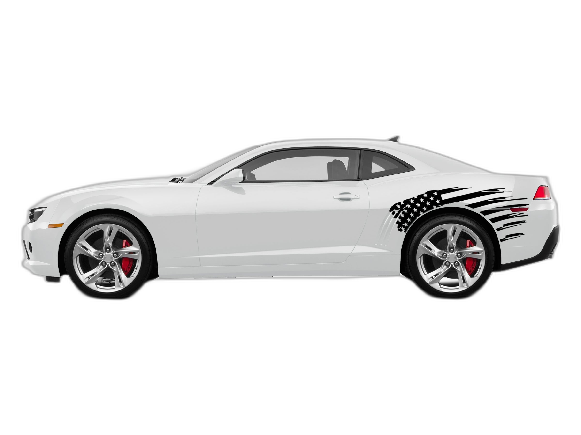 Flag USA back side graphics, decals compatible with Chevrolet Camaro 2010-2015