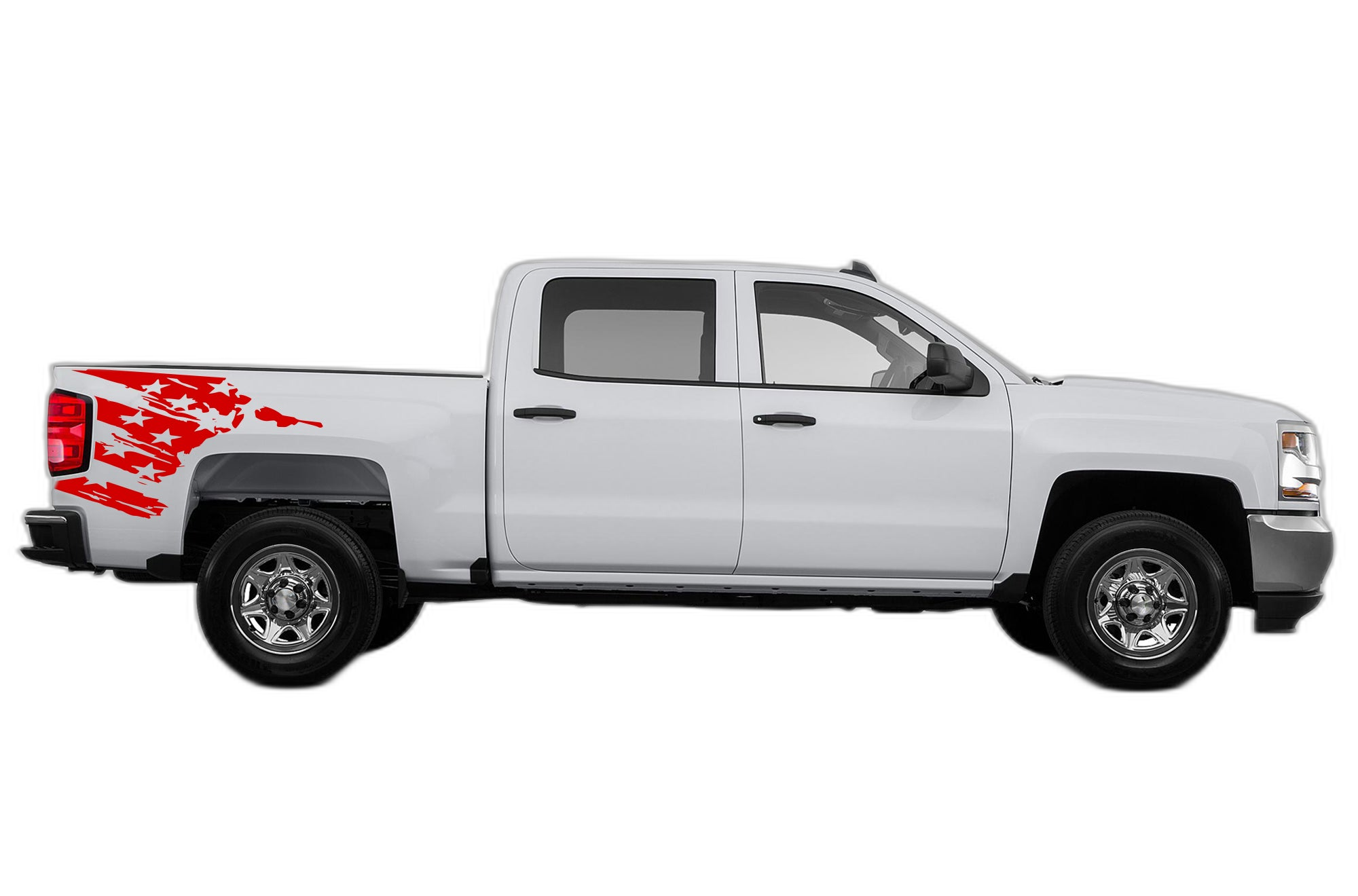 Flag side bed decals graphics compatible with Chevrolet Silverado 2014-2018 - Image 2