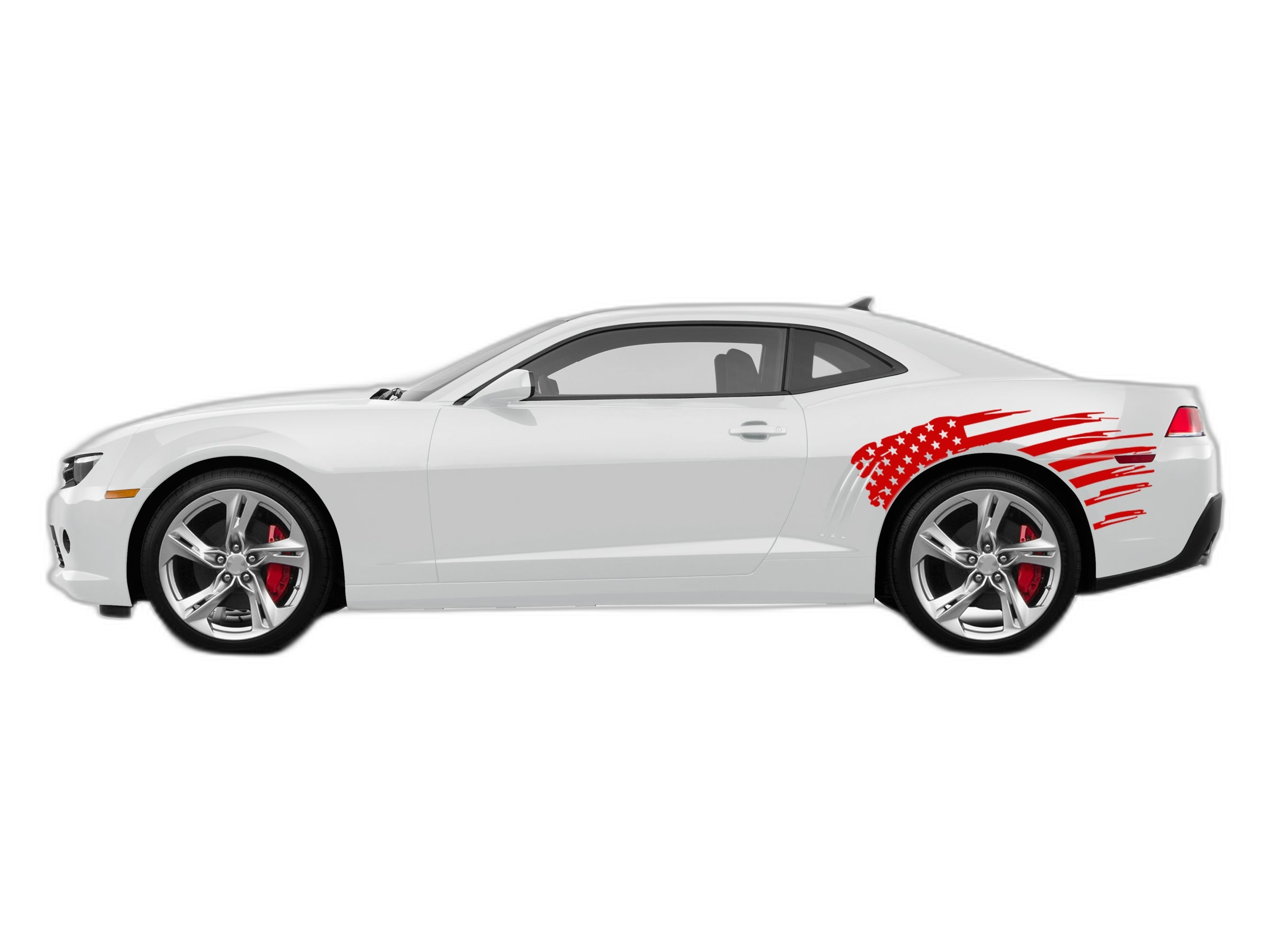 Flag USA back side graphics, decals compatible with Chevrolet Camaro 2010-2015 - Image 2