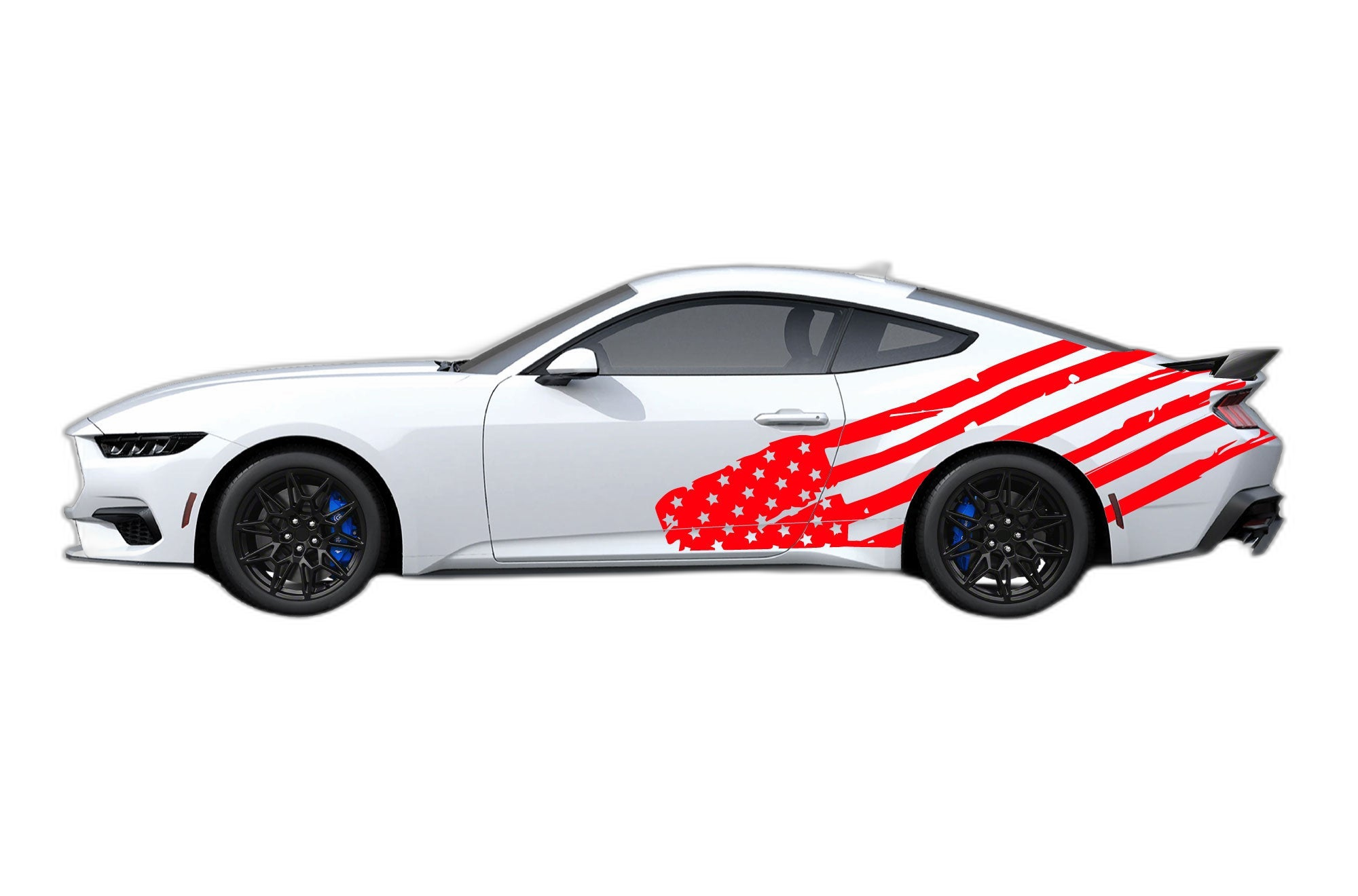 Flag USA graphics side decals compatible with Ford Mustang - Image 2