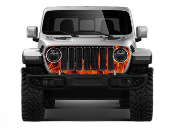 Flames print grille graphics decals compatible with Jeep Gladiator JT