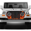 Flames print grille graphics decals compatible with Jeep Wrangler TJ