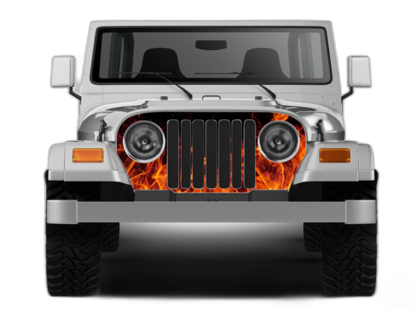 Flames Print Grille Graphics for Jeep Wrangler TJ