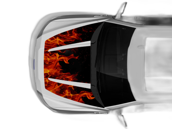 Flames print hood decals graphics compatible with Ford F150 2015-2020