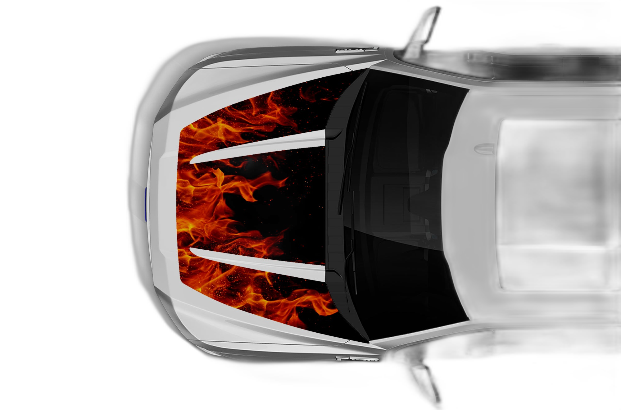 Flames print hood decals graphics compatible with Ford F150 2015-2020