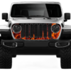 Flames print grille graphics decals compatible with Wrangler JL