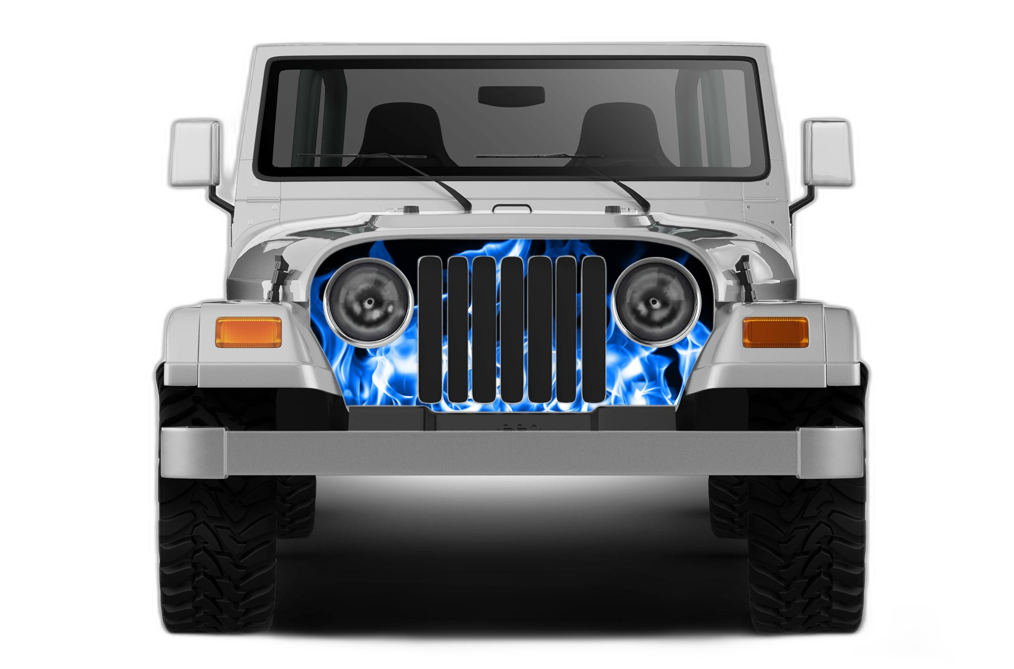 Flames Print Grille Graphics for Jeep Wrangler TJ - Image 2
