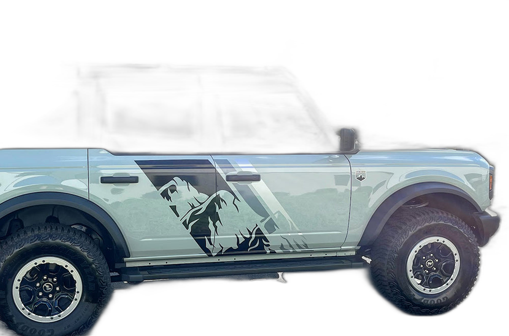 Triple Mountain Shape Decals Graphics for Ford Bronco