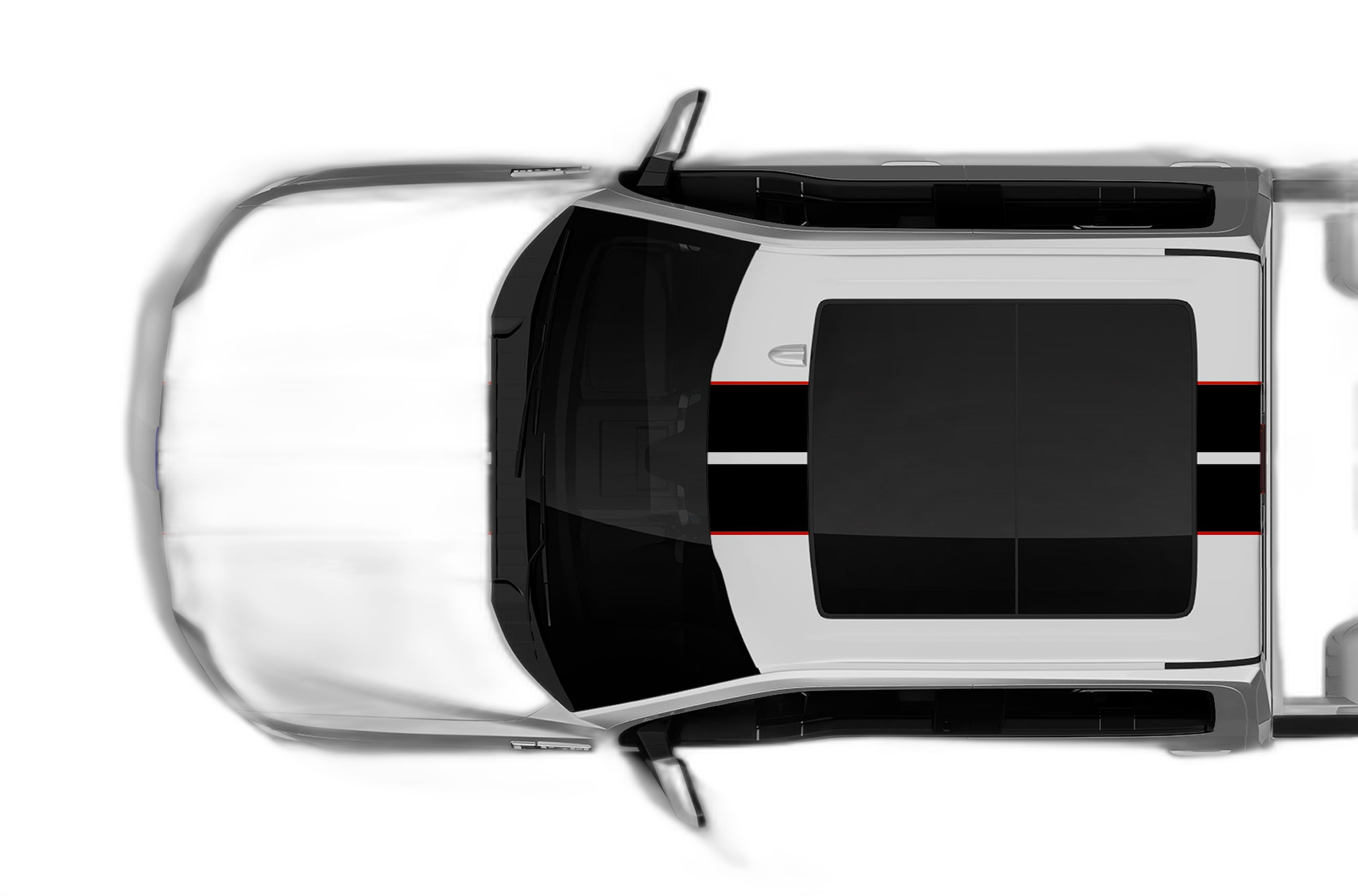 Dual Rally Racing Stripes with Pinstriping Decals Graphics for Ford F150 2015-2020 - Image 5