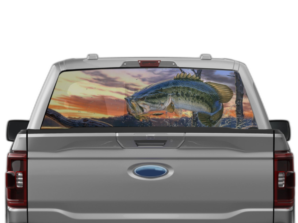 Largemouth Bass Perforated Rear Window Decal Graphics for Ford F150