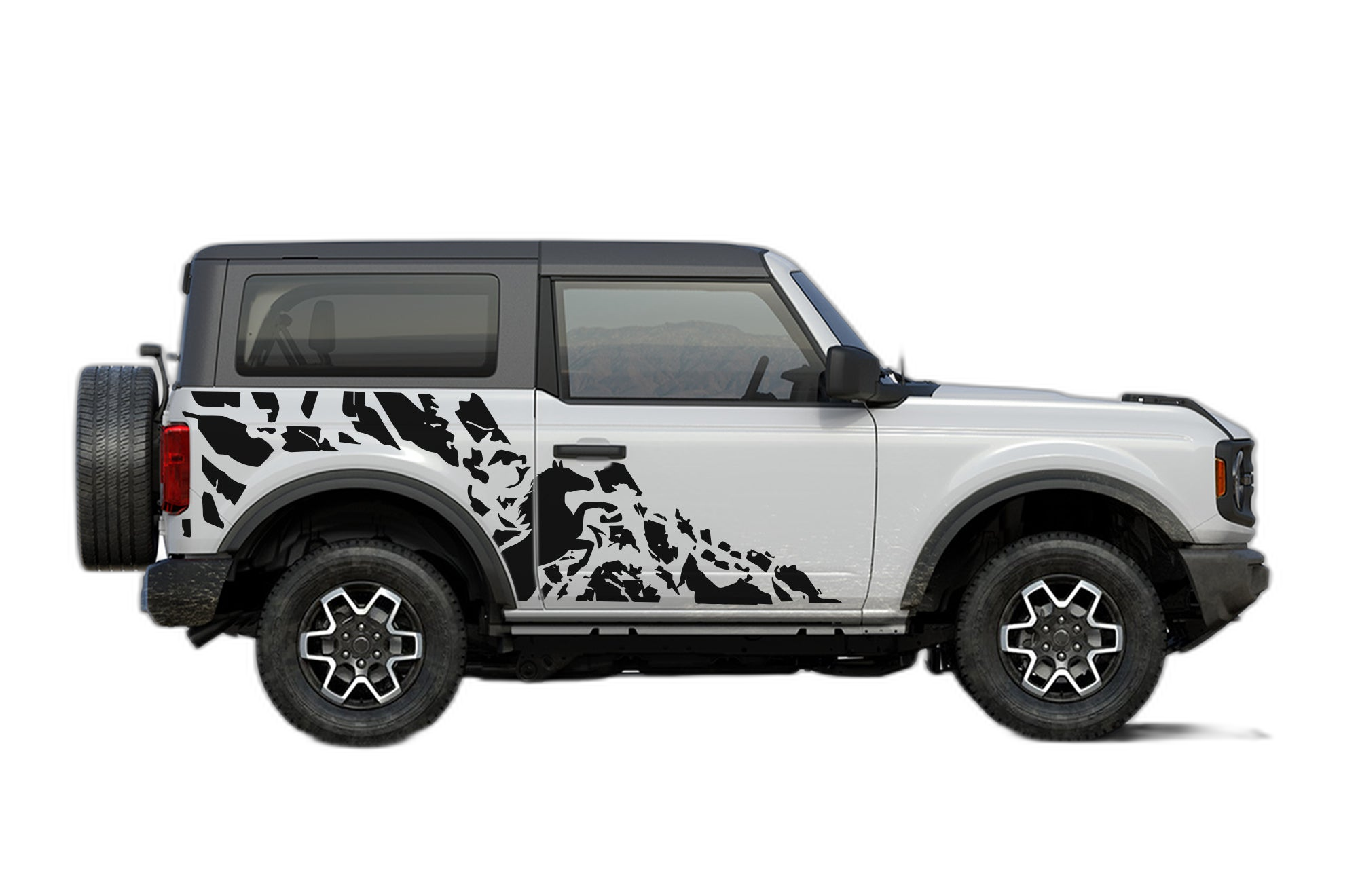 Galloping Horse Side Decals Graphics for Ford Bronco 2 Doors