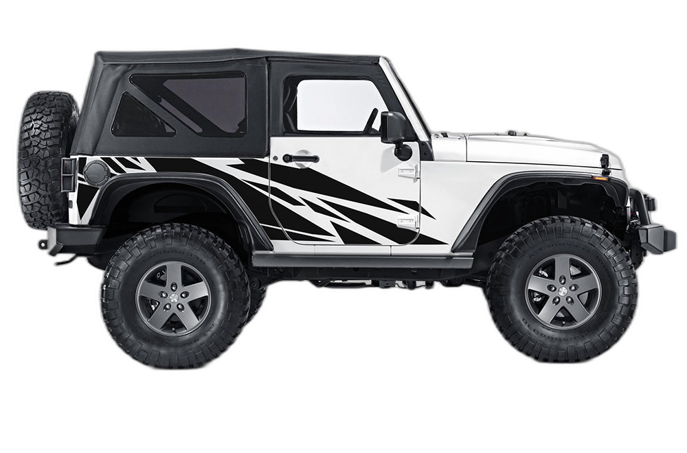 Geometric Pattern Decals Graphics for Jeep Wrangler JK 2 Doors