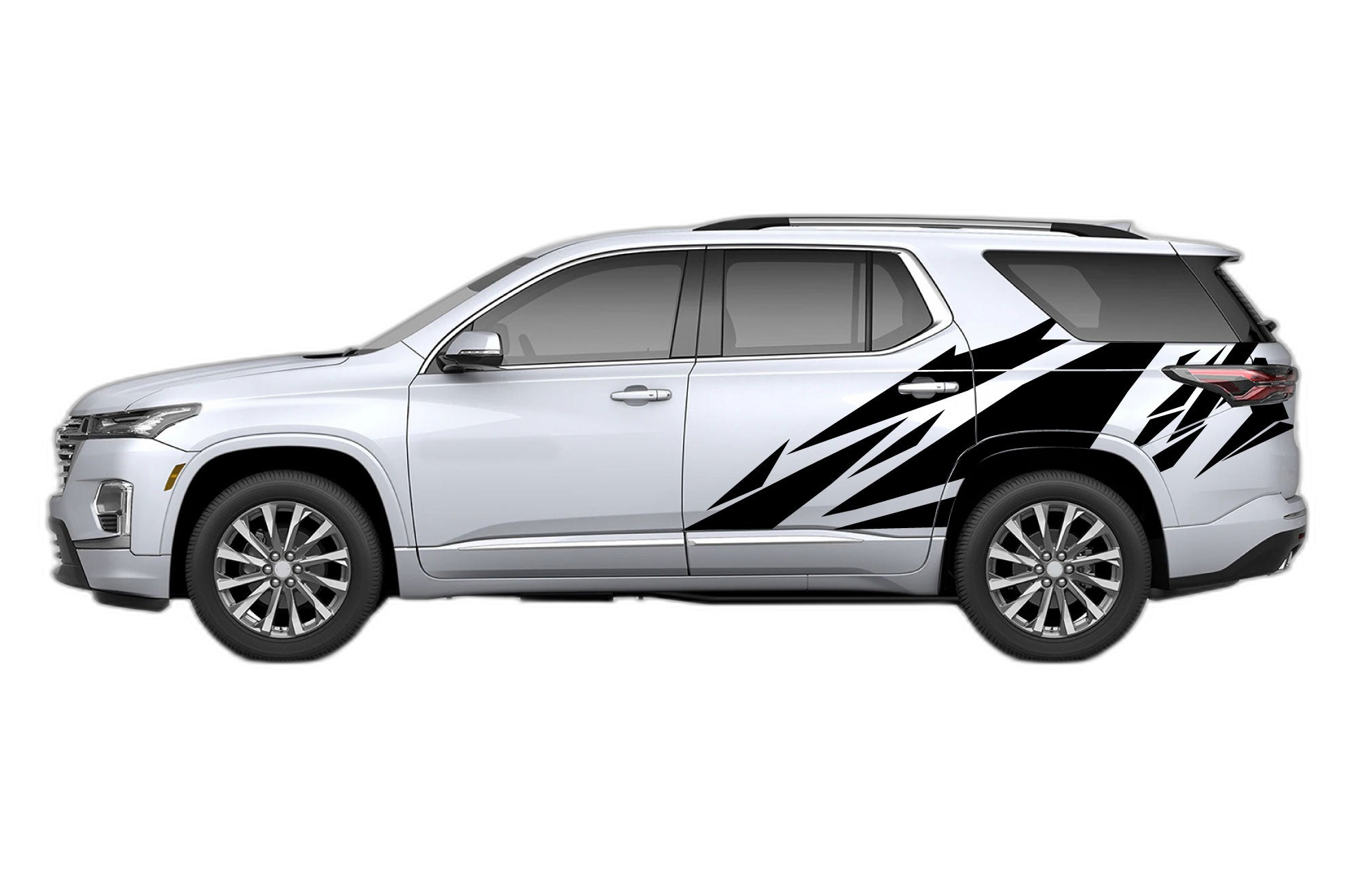 Geometric pattern side graphics decals compatible with Chevrolet Traverse 2018-2023