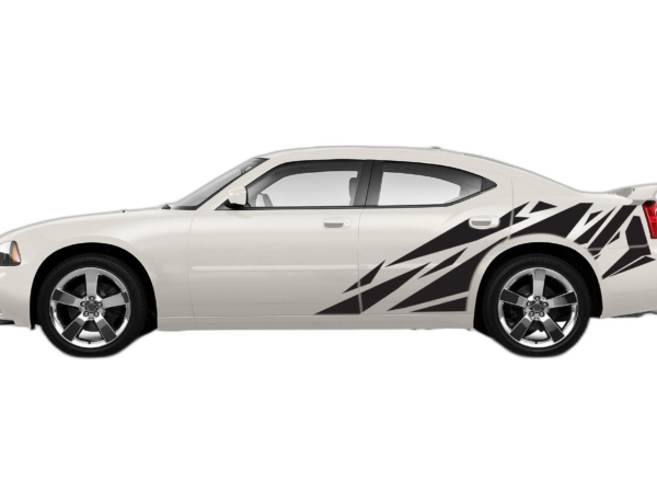 Geometric patterns side graphics, decals compatible with Dodge Charger 2006-2010