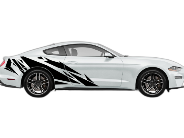 Geometric patterns side graphics, stickers decals compatible with Ford Mustang 2015-2023