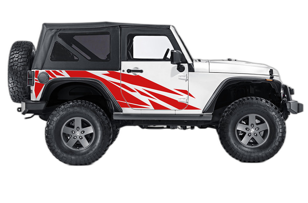 Geometric Pattern Decals Graphics for Jeep Wrangler JK 2 Doors - Image 2