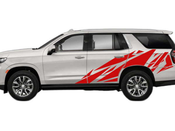 Geometric pattern side graphics decals compatible with Chevrolet Tahoe