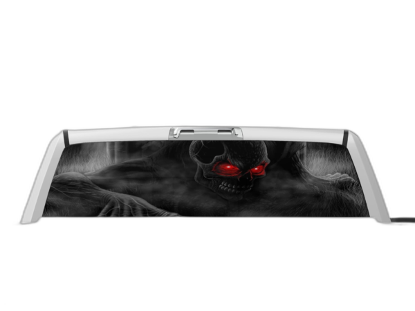 Ghost skull perforated rear window decal graphics compatible with Dodge Ram 2009-2018