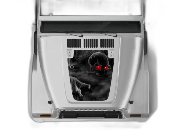 Ghost Skull Print Hood Graphics for Jeep Wrangler TJ