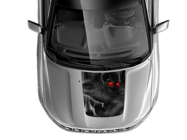 Ghost skull print hood graphics decals compatible with Jeep Compass 2007 - 2025