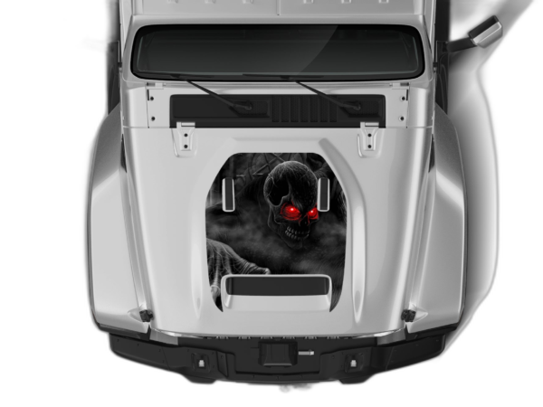 Ghost skull print hood graphics decals compatible with Jeep Gladiator JT Mojave