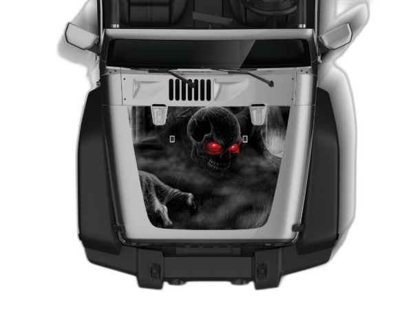 Ghost skull print hood graphics decals compatible with Wrangler JK