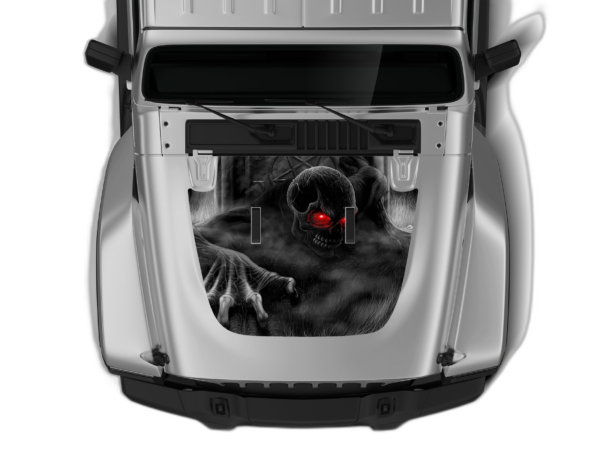 Ghost skull print hood graphics decals compatible with Wrangler JL