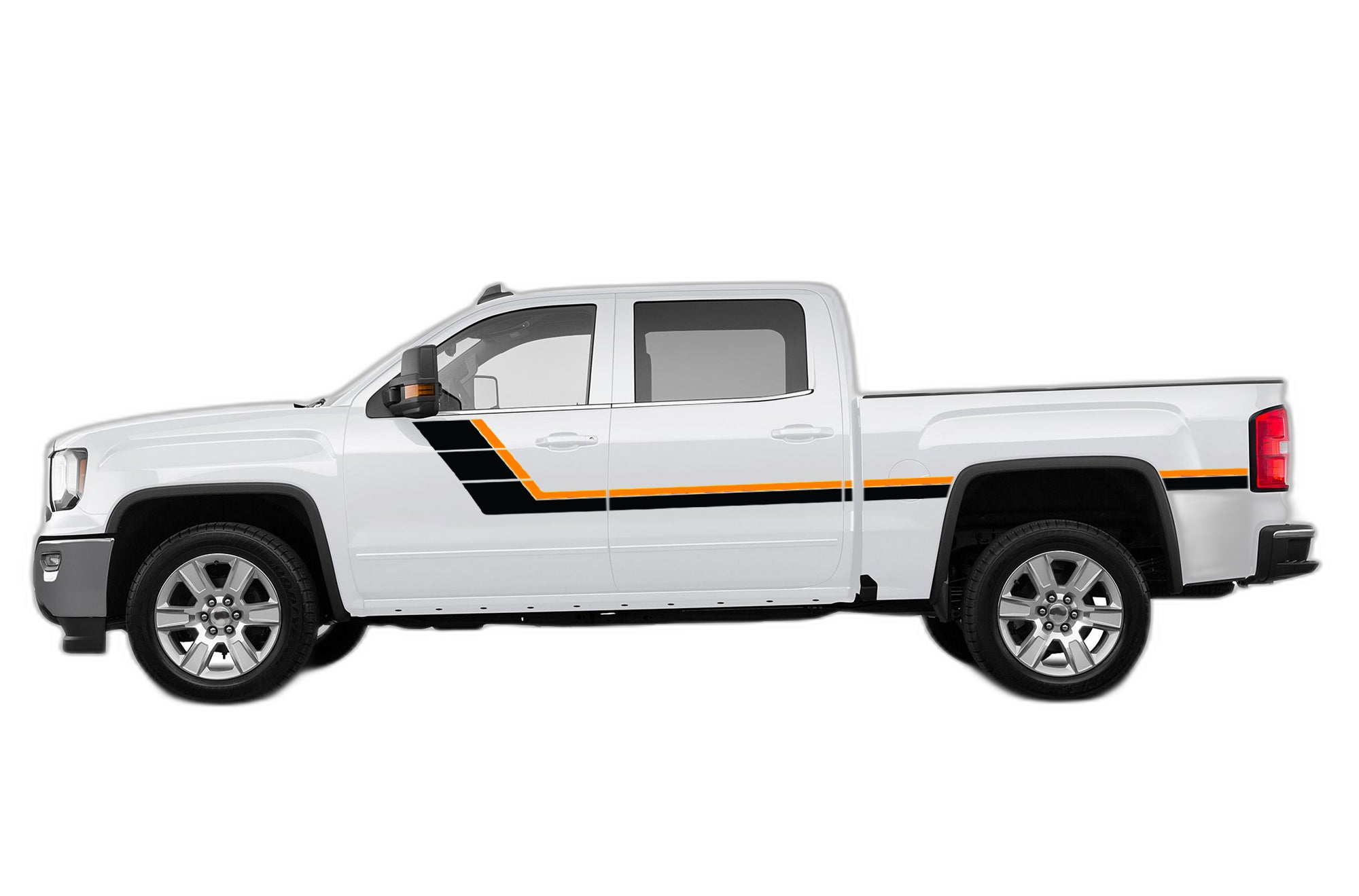 Retro Style Double Center Hash Stripes Graphics for GMC Sierra 2014-2018 - Image 4