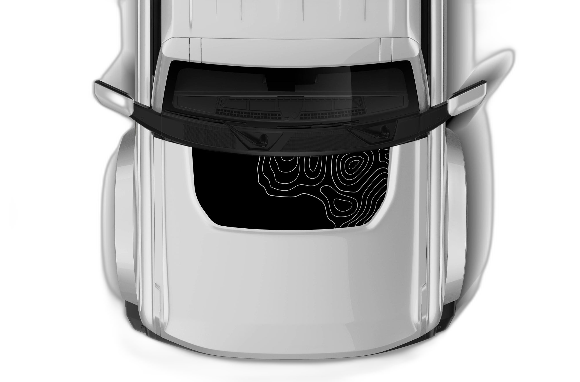 Half topographic hood graphics decals compatible with Ford Bronco