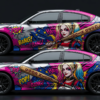 ⭐💖 Harley Quinn Art Car Wrap - Unleash the Mayhem