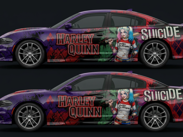 💜💥 Harley Quinn Chaos Car Wrap
