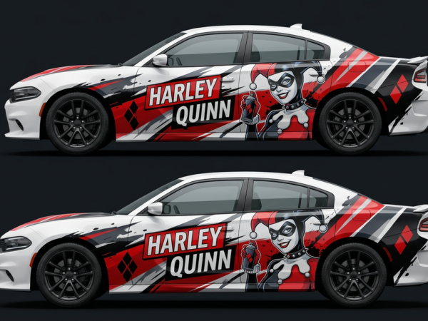 🤡❤️ Harley Quinn Classic Car Wrap - Mallet Mayhem