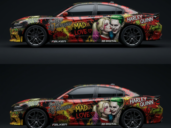 💔🃏 Harley Quinn Joker Car Wrap - Mad Love