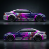 💜💖 Harley Quinn Split Design Car Wrap