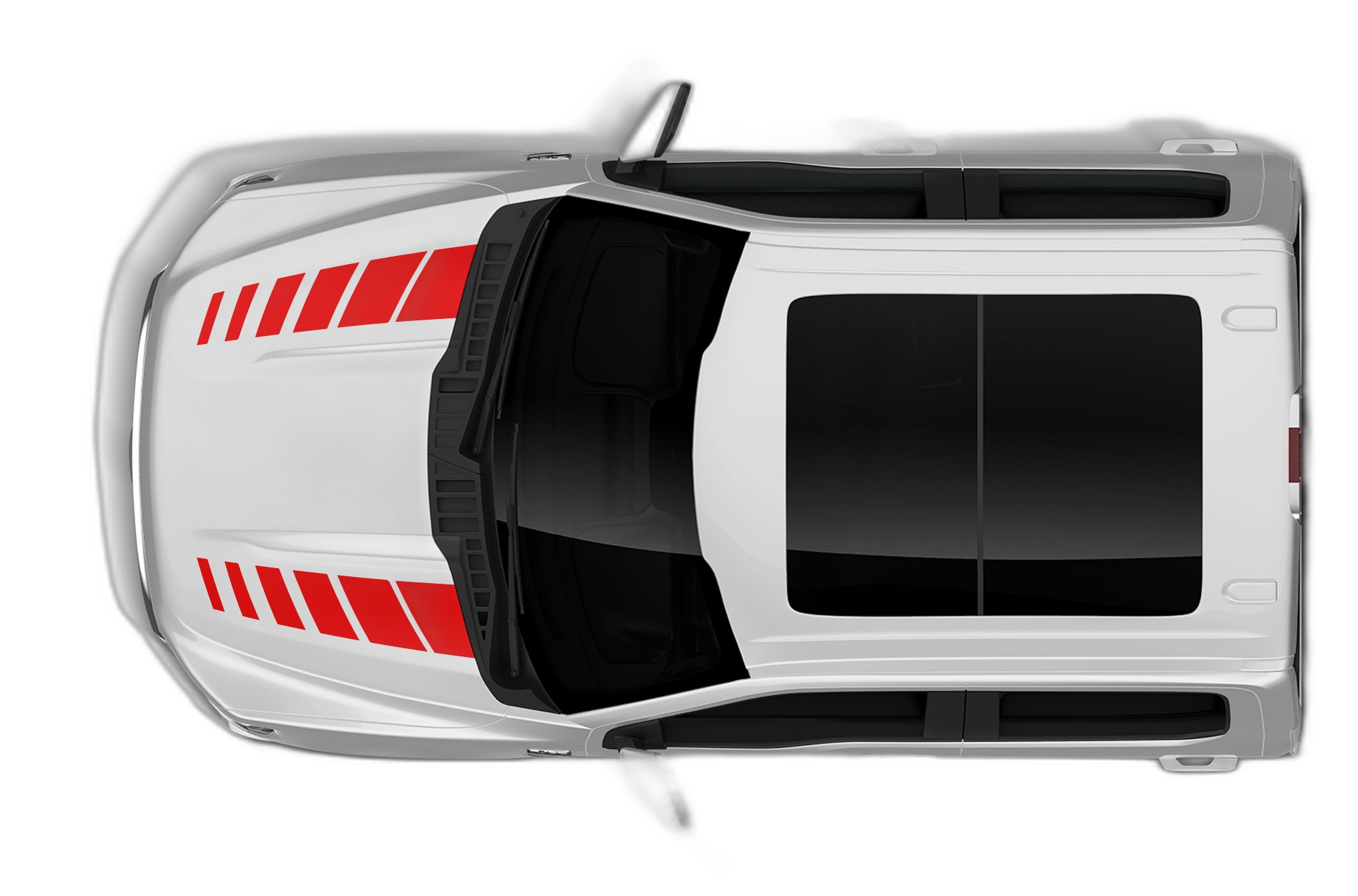 Hash Stripes Hood Decals Graphics for Ford F150 - Image 2