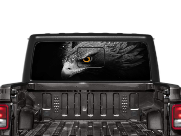 Hawk perforated rear window decal graphics compatible with Jeep Gladiator JT