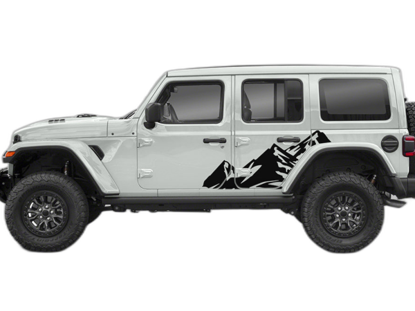 High mountain side graphics decals compatible with Jeep Wrangler JL