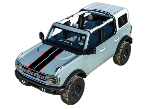 Hood Center Stripes Decals Graphics for Ford Bronco