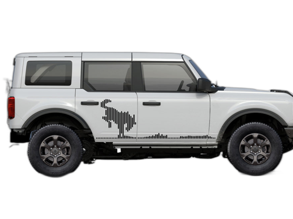 Horse soundwave style side graphics decals compatible with Ford Bronco