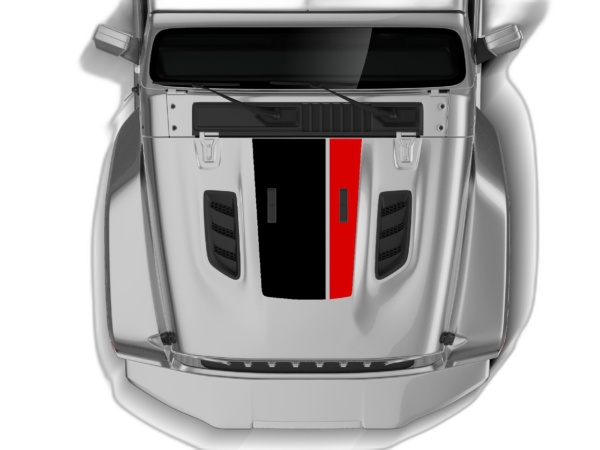 Retro style double stripes hood graphics decals compatible with Wrangler JL
