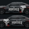 💀 Justice The Punisher Skull Car Wrap