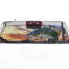 Largemouth bass perforated rear window decal graphics compatible with Chevrolet Silverado 2014-2018