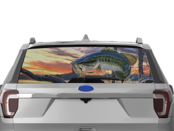 Largemouth Bass Perforated Rear Window Decal Graphics for Ford Explorer 2011-2019