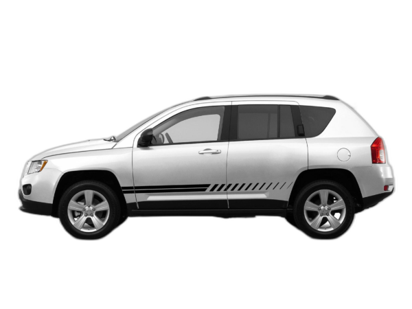 Lower double side stripes graphics decals compatible with Jeep Compass 2011-2017