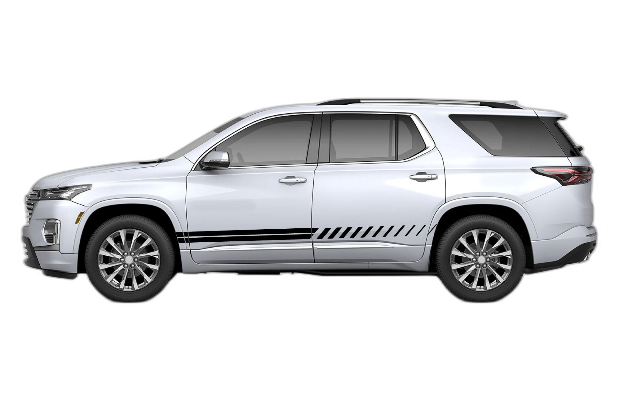 Lower panel stripes side graphics decals compatible with Chevrolet Traverse 2018-2023