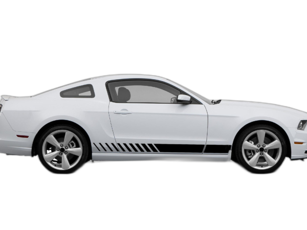 Lower side racing stripes graphics decals compatible with Ford Mustang 2010-2014