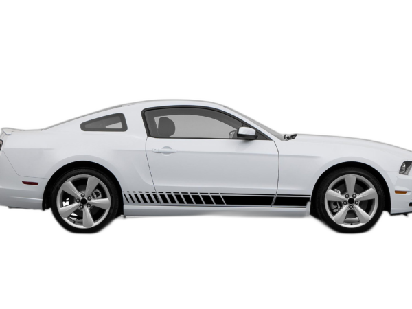 Lower side speed stripes graphics decals compatible with Ford Mustang 2010-2014