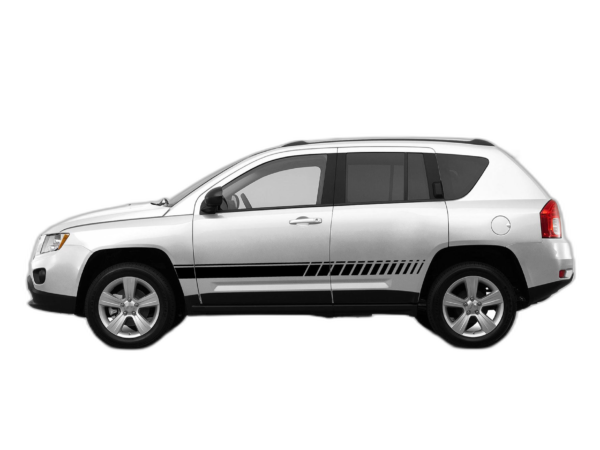 Lower side stripes graphics decals compatible with Jeep Compass 2011-2017