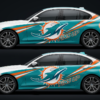 🐬🧡 Miami Dolphins Car Wrap - Fins Up for Victory